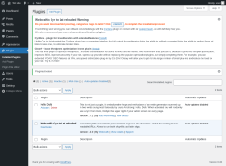Page screenshot: Plugins &lsaquo; Test site &mdash; WordPress