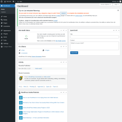 Page screenshot: Dashboard &lsaquo; Test site &mdash; WordPress