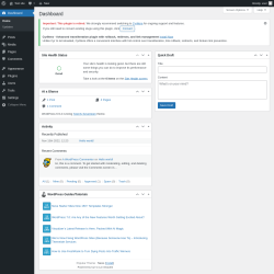 Page screenshot: Dashboard &lsaquo; Test site &mdash; WordPress