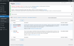 Page screenshot: Plugins &lsaquo; Test site &mdash; WordPress