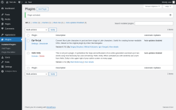 Page screenshot: Plugins &lsaquo; Test site &mdash; WordPress