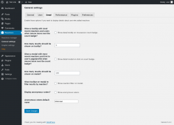 Page screenshot: Reactions → General settings → Detail