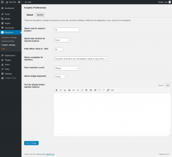 Page screenshot: Reactions → Graphic settings