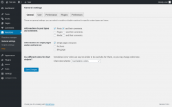 Page screenshot: Reactions → General settings