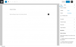 Page screenshot: Add New Page ‹ Test site — WordPress