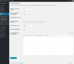 Page screenshot: Reactions → Graphic settings