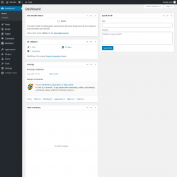 Page screenshot: Dashboard ‹ Test site — WordPress