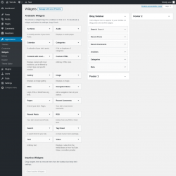 Page screenshot: Widgets ‹ Test site — WordPress