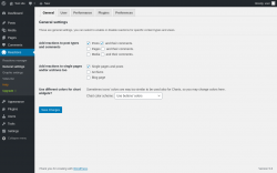 Page screenshot: Reactions → General settings