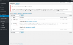 Page screenshot: Plugins ‹ Test site — WordPress