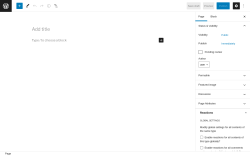 Page screenshot: Add New Page ‹ Test site — WordPress