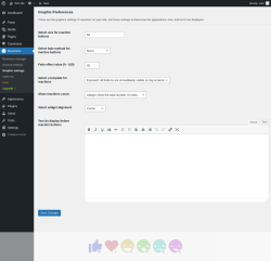 Page screenshot: Reactions → Graphic settings