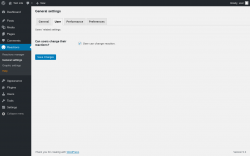 Page screenshot: Reactions → General settings → User