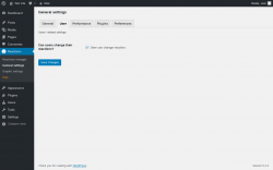 Page screenshot: Reactions → General settings → User