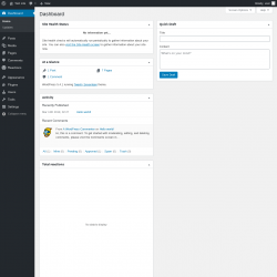 Page screenshot: Dashboard ‹ Test site — WordPress
