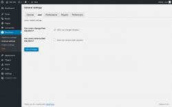Page screenshot: Reactions → General settings → User