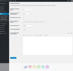 Page screenshot: Reactions → Graphic settings