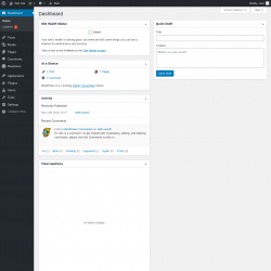 Page screenshot: Dashboard ‹ Test site — WordPress
