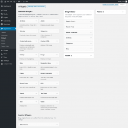Page screenshot: Widgets ‹ Test site — WordPress