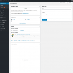Page screenshot: Dashboard ‹ Test site — WordPress