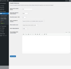 Page screenshot: Reactions → Graphic settings