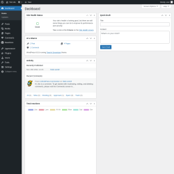 Page screenshot: Dashboard ‹ Test site — WordPress