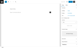 Page screenshot: Add New Page ‹ Test site — WordPress