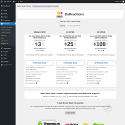 Page screenshot: Reactions → Upgrade  ➤