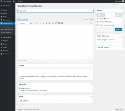 Page screenshot: Tender/Auction → Add Tender/Auction