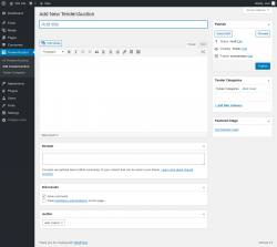 Page screenshot: Tender/Auction → Add Tender/Auction