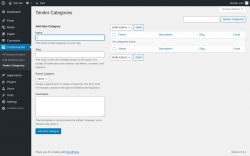 Page screenshot: Tender/Auction → Tender Categories