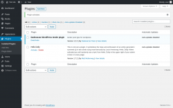 Page screenshot: Plugins ‹ Test site — WordPress