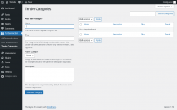 Page screenshot: Tender/Auction → Tender Categories