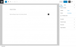 Page screenshot: Add New Page ‹ Test site — WordPress