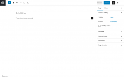 Page screenshot: Add New Page ‹ Test site — WordPress