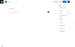Page screenshot: Add New Page ‹ Test site — WordPress