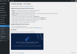 Page screenshot: Autolinks → Pro Version