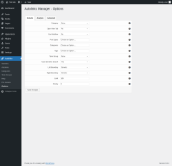 Page screenshot: Autolinks → Options