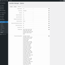 Page screenshot: Autolinks → Options → Advanced
