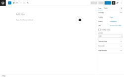 Page screenshot: Add New Page ‹ Test site — WordPress