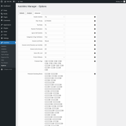 Page screenshot: Autolinks → Options → Advanced