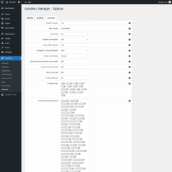 Page screenshot: Autolinks → Options → Advanced