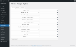 Page screenshot: Autolinks → Options