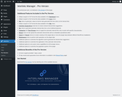 Page screenshot: Interlinks → Pro Version