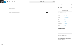 Page screenshot: Add New Page ‹ Test site — WordPress