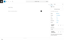 Page screenshot: Add New Page ‹ Test site — WordPress