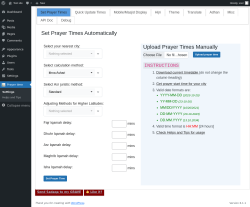 Page screenshot: Prayer time