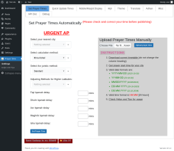 Page screenshot: Prayer time