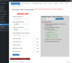 Page screenshot: Prayer time