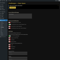 Page screenshot: Dam Spam &rarr; Challenges